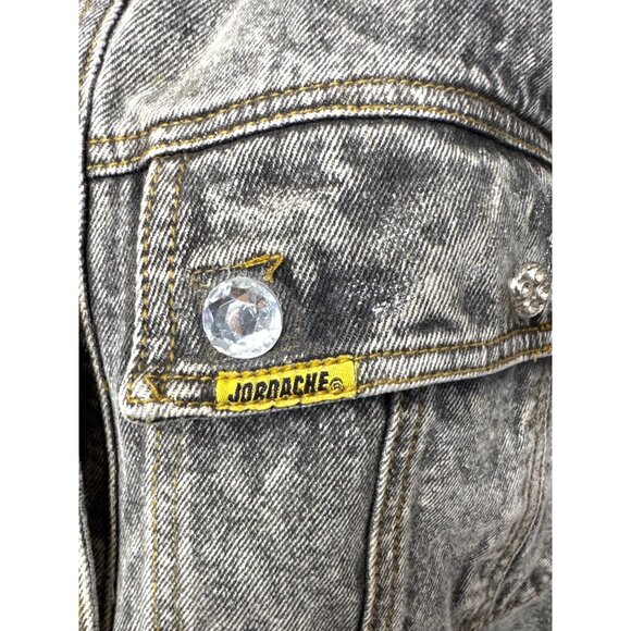 Vintage Retro Jordache Denim Jacket Embellished W/Rhinestones & Button Accents M - Picture 3 of 14